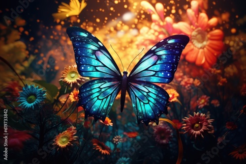 A Surreal Masterpiece - Illustrating the Butterfly World Background - Infused with Romanticism, Rendered in Octane Colorful Wallpaper created with Generative AI Technology