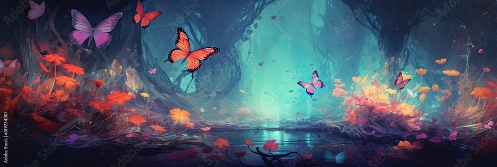 A Surreal Masterpiece - Illustrating the Butterfly World Background
