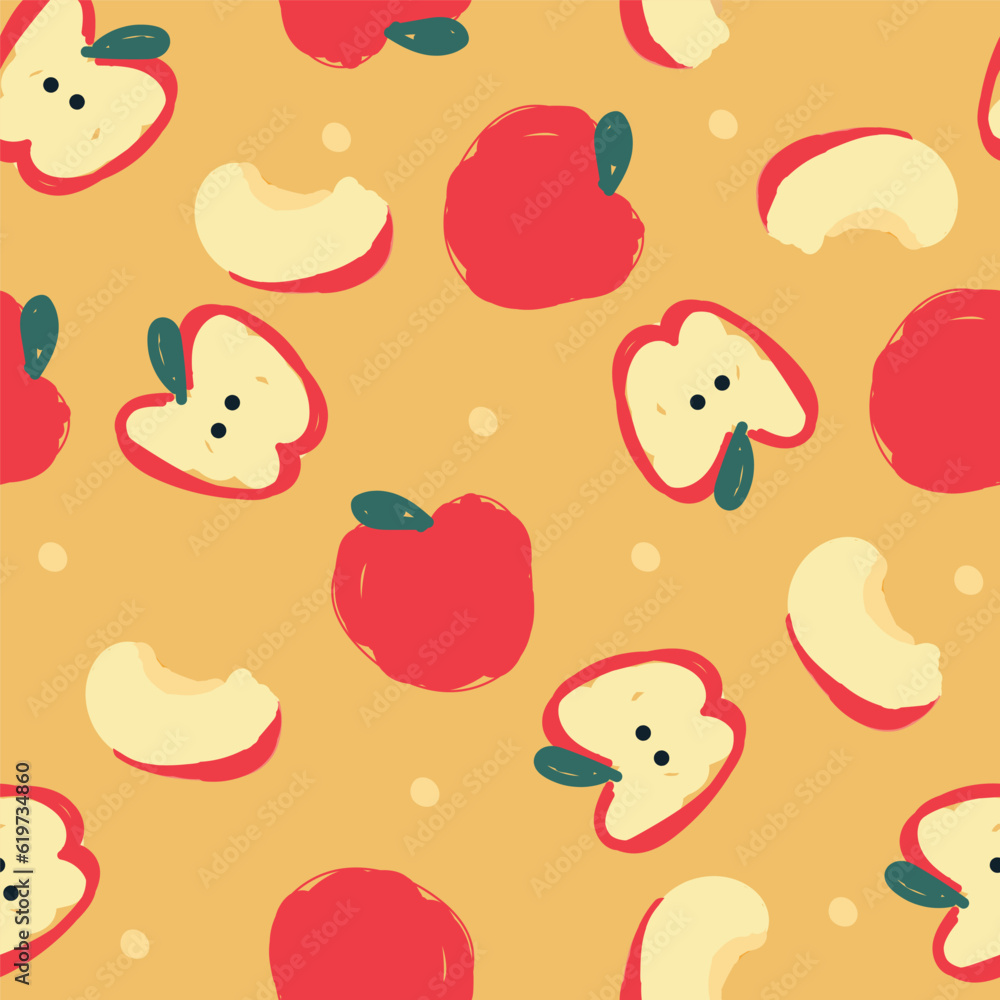 apple seamless cute pattern. For backdrop, wrapping paper, fabric, wallpaper. fashion prints. Printing with in hand drawn style Pastel background. apple seamless cute pattern. For backdrop, wrapping paper, fabric, wallpaper. fashion prints. Printing with in hand drawn style Pastel background.
