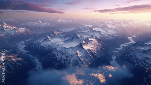 Beautiful aerial shot of mountains in switz © fitriyatul