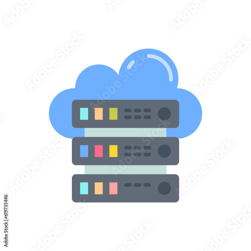 Cloud computing icon in vector. Illustration