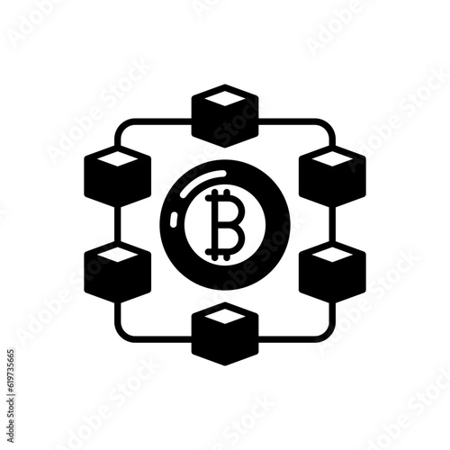 Blockchain icon in vector. Illustration