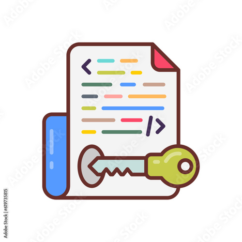 Cryptography icon in vector. Illustration