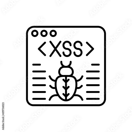 Cross site scripting icon in vector. Illustration