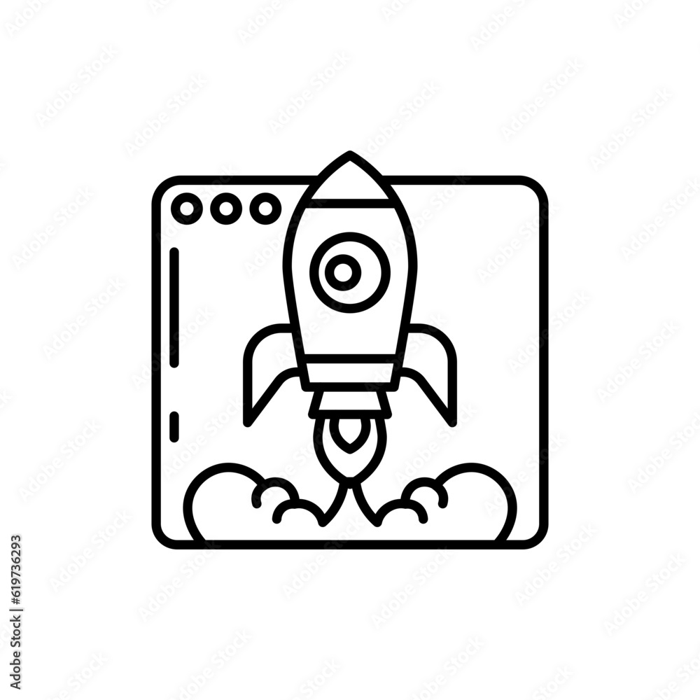 Software Launch icon in vector. Illustration