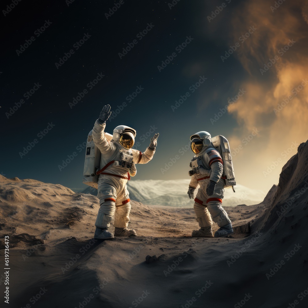 Astronauts exploring deep space Astronauts exploring deep space