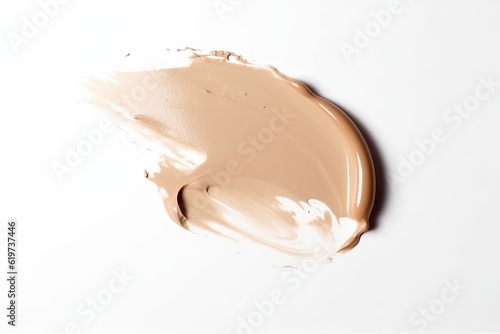 AI-generated illustration of smooth  creamy liquid on a pristine white background.
