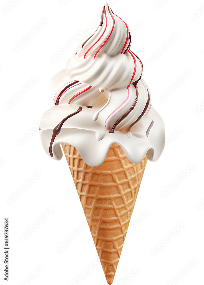 Ice cream in the cone. Generated AI Ice cream in the cone. Generated AI