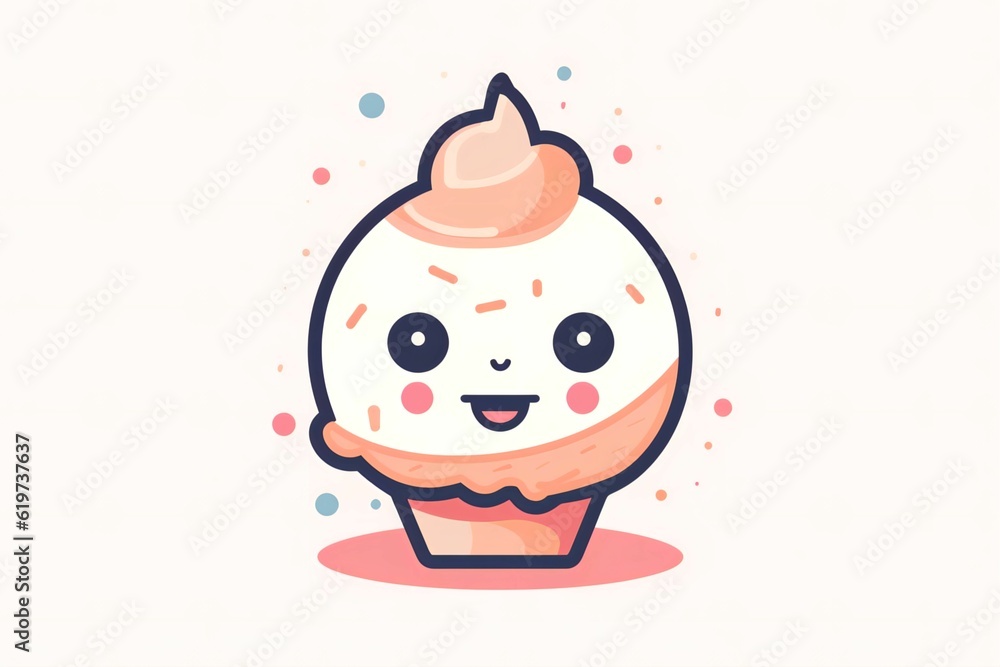 an ice cream cupcake with a pink sprinkle an ice cream cupcake with a pink sprinkle