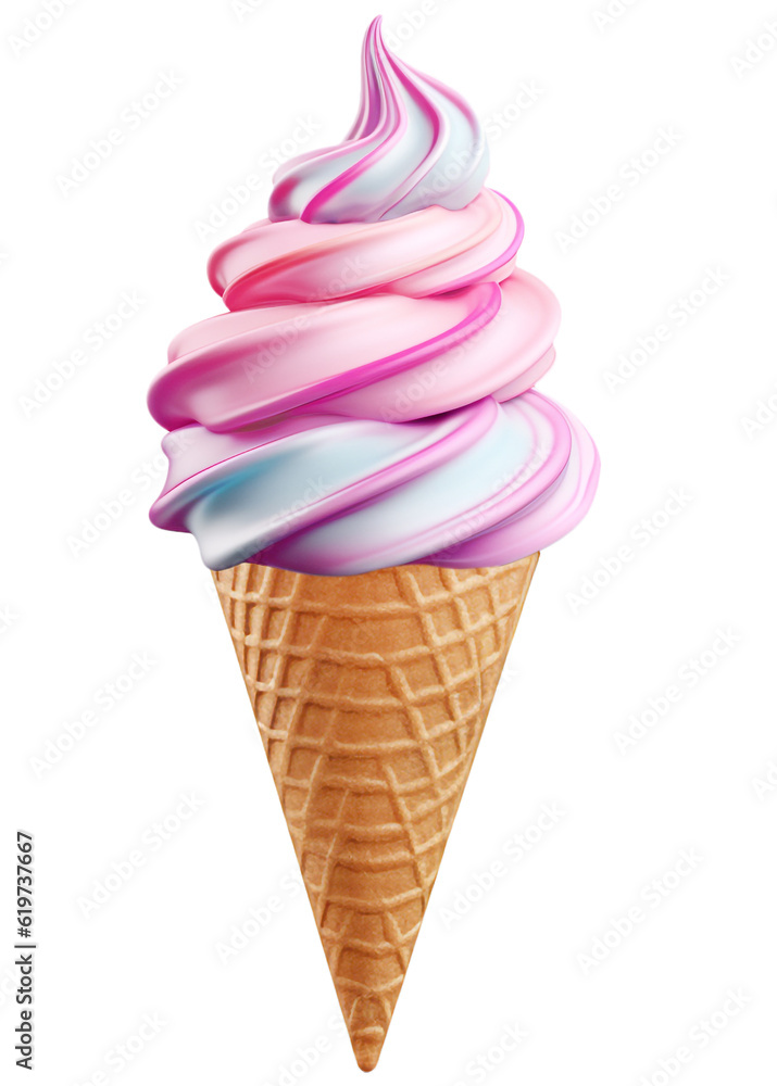 Ice cream in the cone. Generated AI Ice cream in the cone. Generated AI