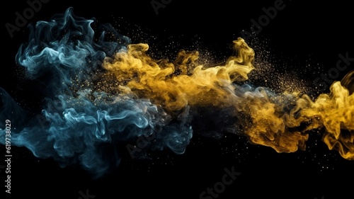 a fire that is blowing from the ground with colorful smoke