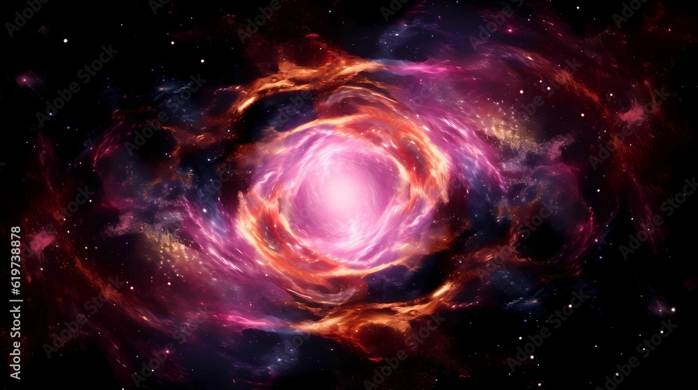 AI generated illustration of a star-forming spiral galaxy in deep space