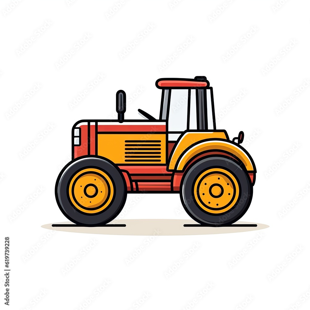 tractor symbol - minimalist logo template created using generative AI tools