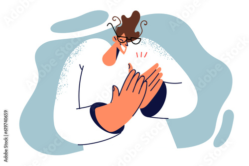Man claps and applauds to support successful colleagues for outstanding business achievements