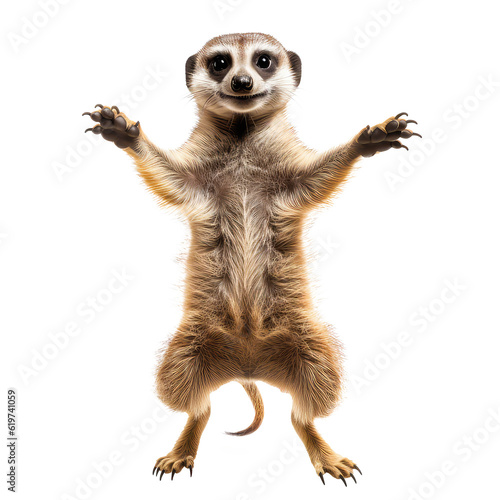 meerkat isolated on the transparent background PNG. AI generative photo