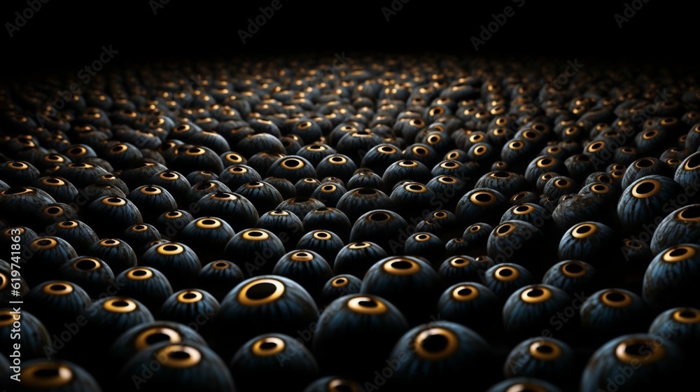 Obraz premium AI generated illustration of spooky eyes illuminated in a dark