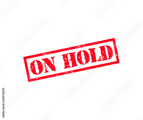 On hold rubber stamp seal logo design. On hold grunge rubber stamp vector design and illustration.

