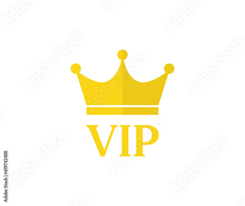 Golden symbol of exclusivity, the label VIP logo design. Premium membership icon vector design and illustration.
