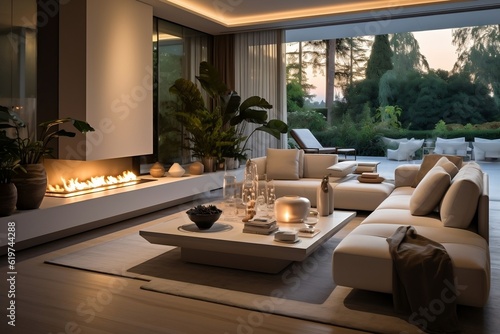 Modern Interior Design Living Room View. Generative AI ©  Creative_studio