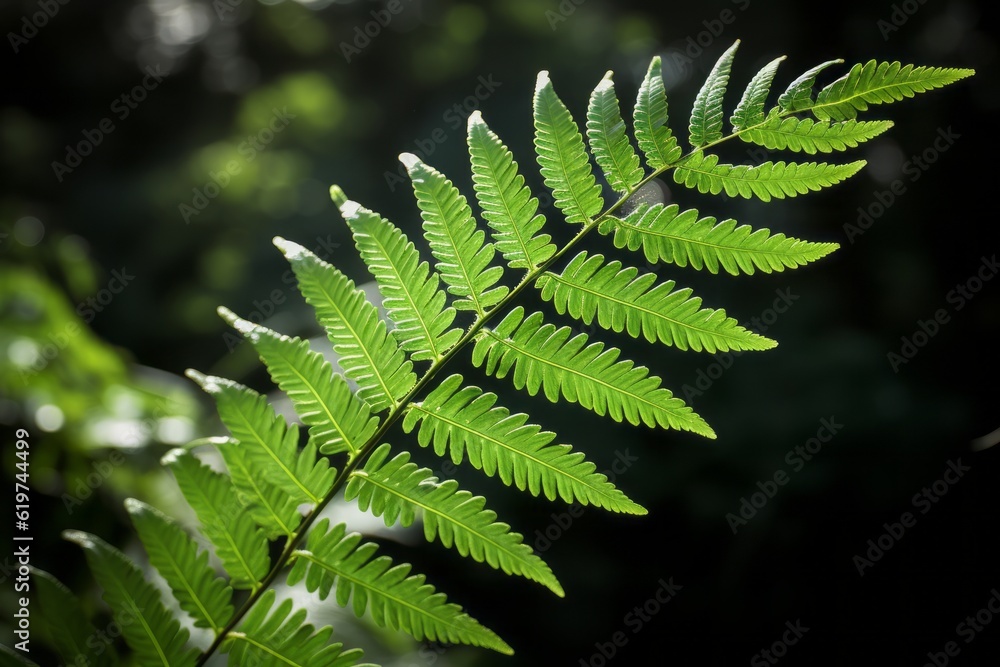 Photograph Of Fern Frond Natural Light, Generative AI Photograph Of Fern Frond Natural Light, Generative AI