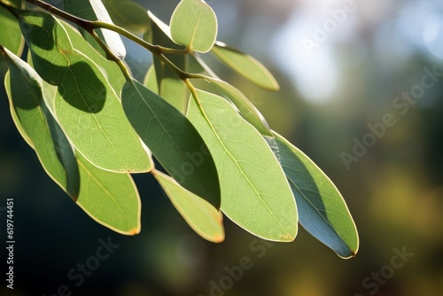 Photograph Of Eucalyptus Leaf Natural Light, Generative AI 