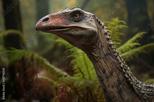 Close-Up of Corythosaurus  Natural light  Generative AI