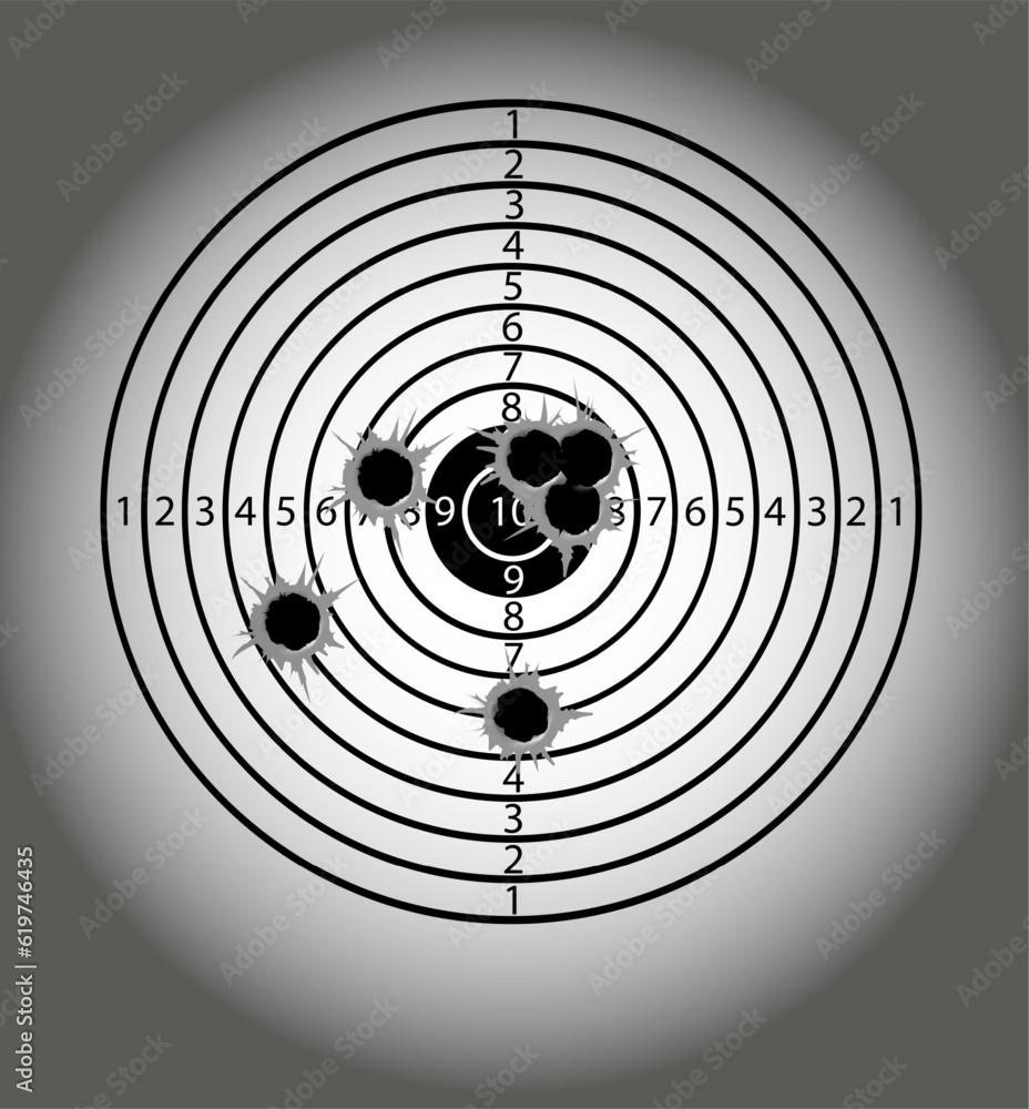 Targets life size with holes from bullets blank mocap for shooting from machine guns and pistols. Vector Targets life size with holes from bullets blank mocap for shooting from machine guns and pistols. Vector