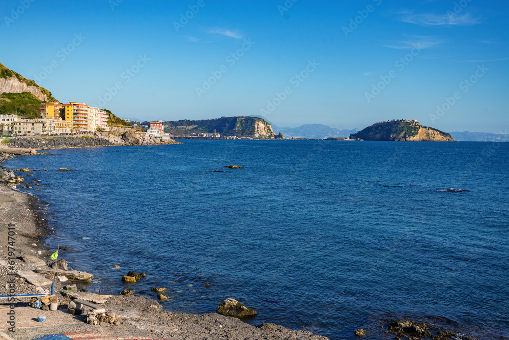 Bay of Pozzuoli and the Nisida Island viewed from the seafront