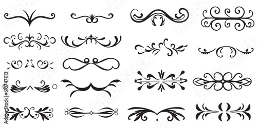 A set of silhouette ornament element vector illustration