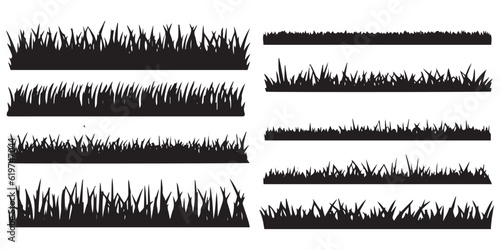 A set of silhouette Grass vector illustration 