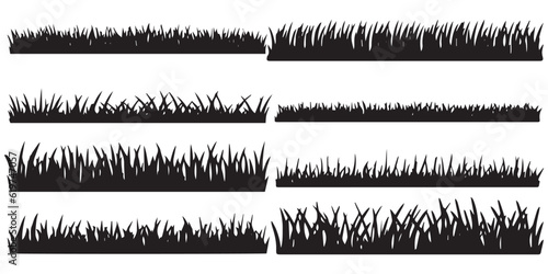 Grass silhouettes collection. A set of silhouette Grass vector illustration