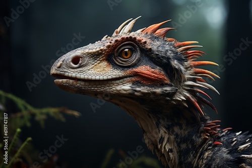 Close-Up of Dromaeosaurus  Natural light  Generative AI