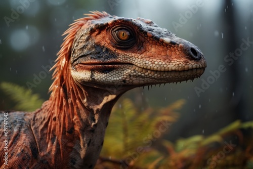 Close-Up of Dromaeosaurus, Natural light, Generative AI © Giantdesign