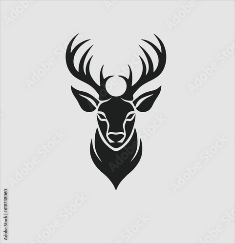 simple and modern deer head logo design  deer animal icon vector template