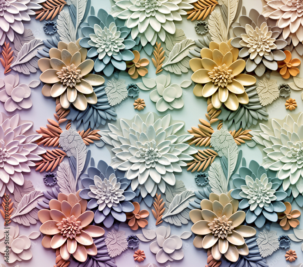 3D Flower Seamless Pattern 3D Flower Seamless Pattern