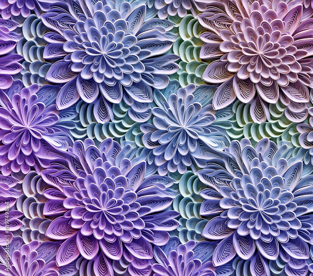 3D Flower Seamless Pattern 3D Flower Seamless Pattern