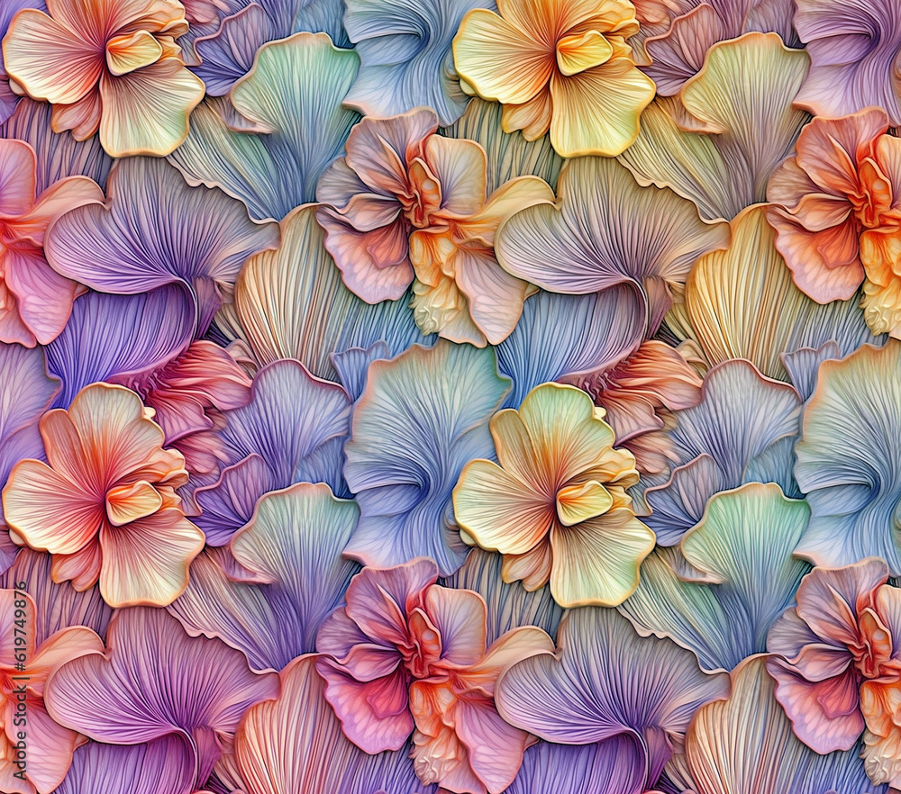 3D Flower Seamless Pattern 3D Flower Seamless Pattern