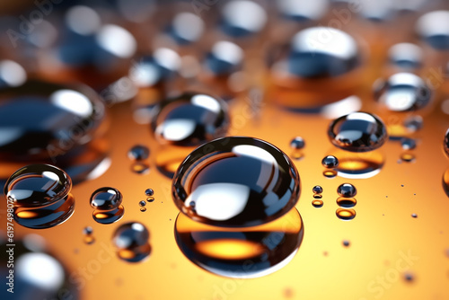 Mesmerizing water droplet on the artistic surface. Generative AI