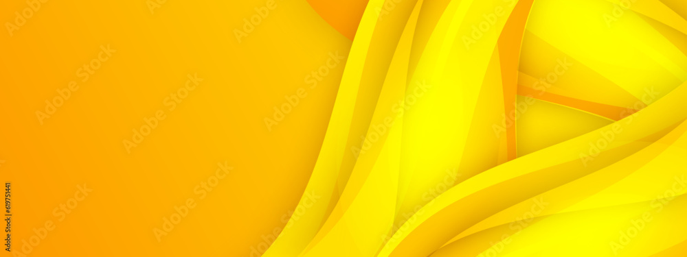 Obraz premium Yellow color geomeric pattern on banner with shadow. Abstract color geometric background with copy space.