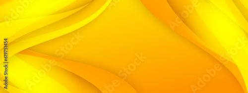 Modern shape yellow overlaping layers abstract background