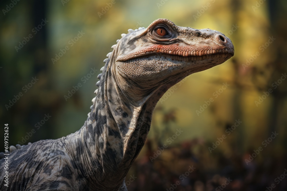Close-Up of Edmontosaurus, Natural light, Generative AI Close-Up of Edmontosaurus, Natural light, Generative AI
