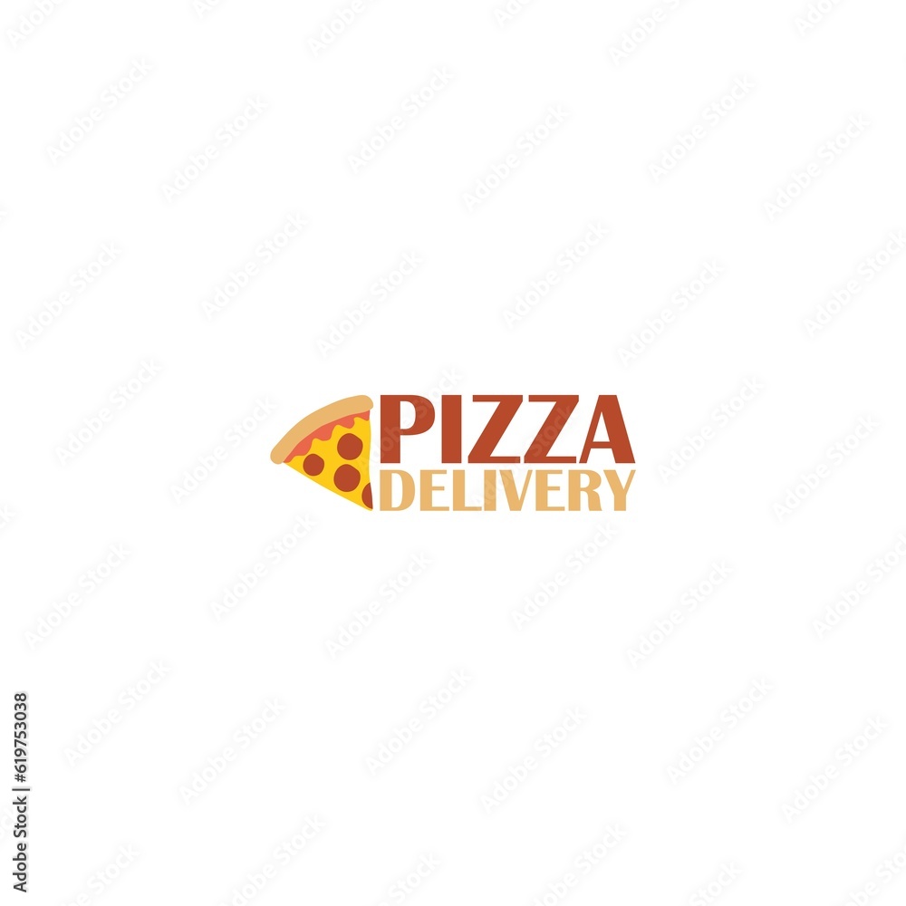Pizza delivery template icon isolated on white background