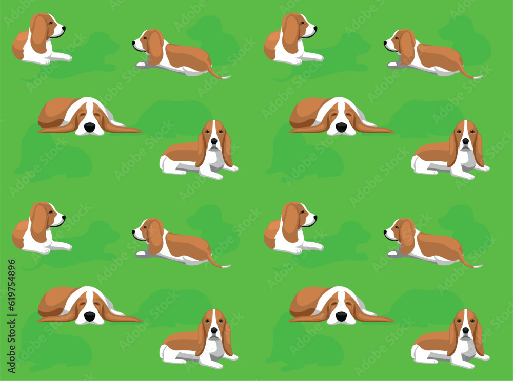 Animal Basset Hound Brown Coat Dog Cute Cartoon Seamless Wallpaper Background Animal Basset Hound Brown Coat Dog Cute Cartoon Seamless Wallpaper Background
