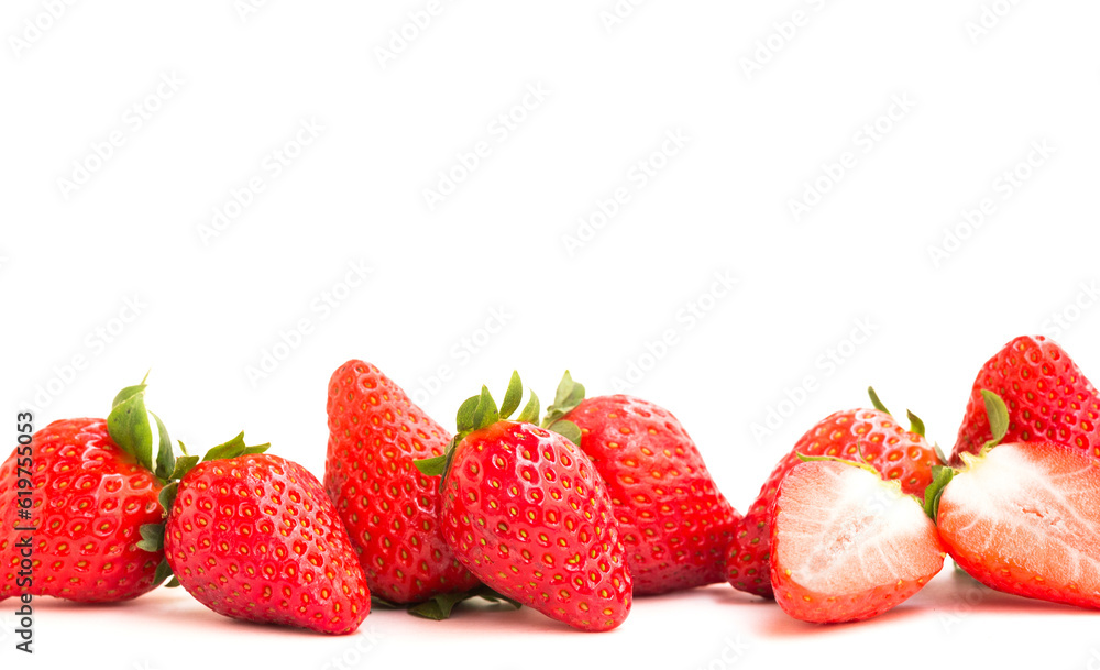 fresh appetizing strawberries on white background with a place for inscription fresh appetizing strawberries on white background with a place for inscription