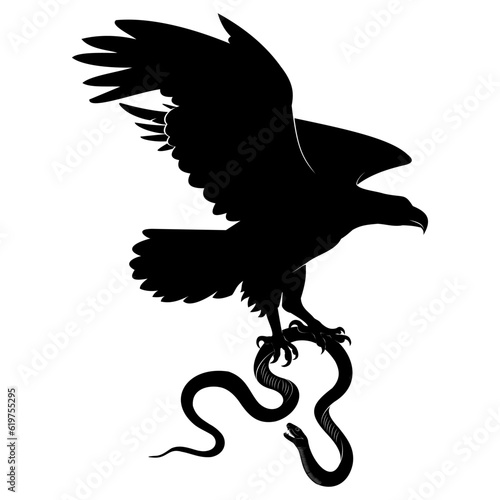 eagle and snake vector