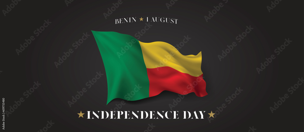 Fototapeta premium Benin independence day vector banner, greeting card.