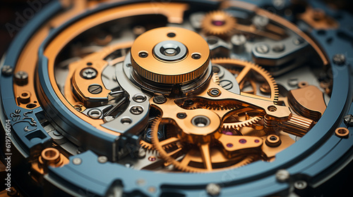 Wallpaper Mural Close up of a gear, Clock mechanism. Generative Ai Torontodigital.ca