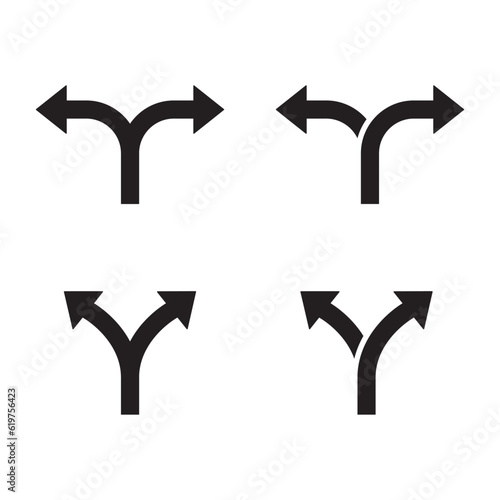 Choice icon or alternate route symbol isolated vector illustration.