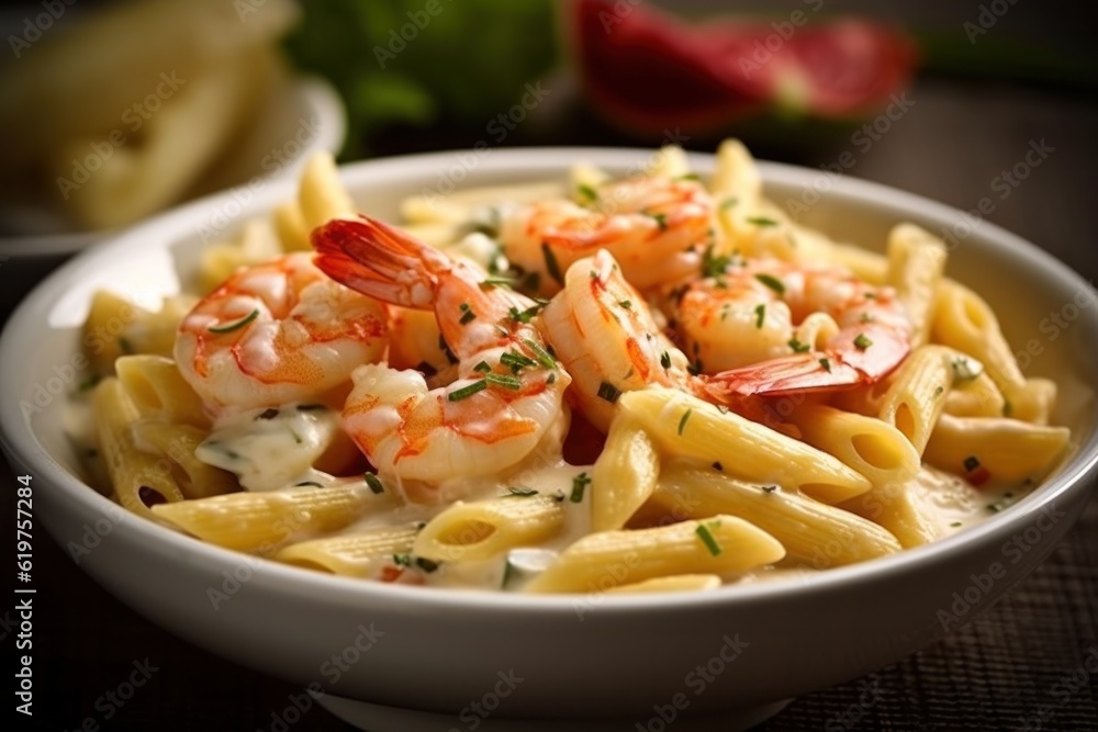 Prawn and salmon pasta style Prawn and salmon pasta style