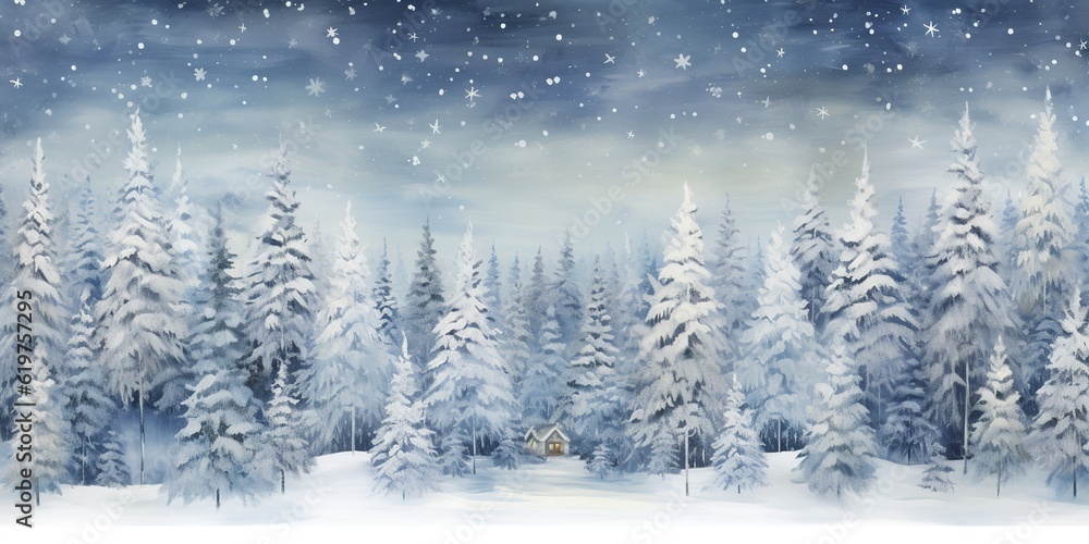 winter landscape with snow and trees, generative ai winter landscape with snow and trees, generative ai